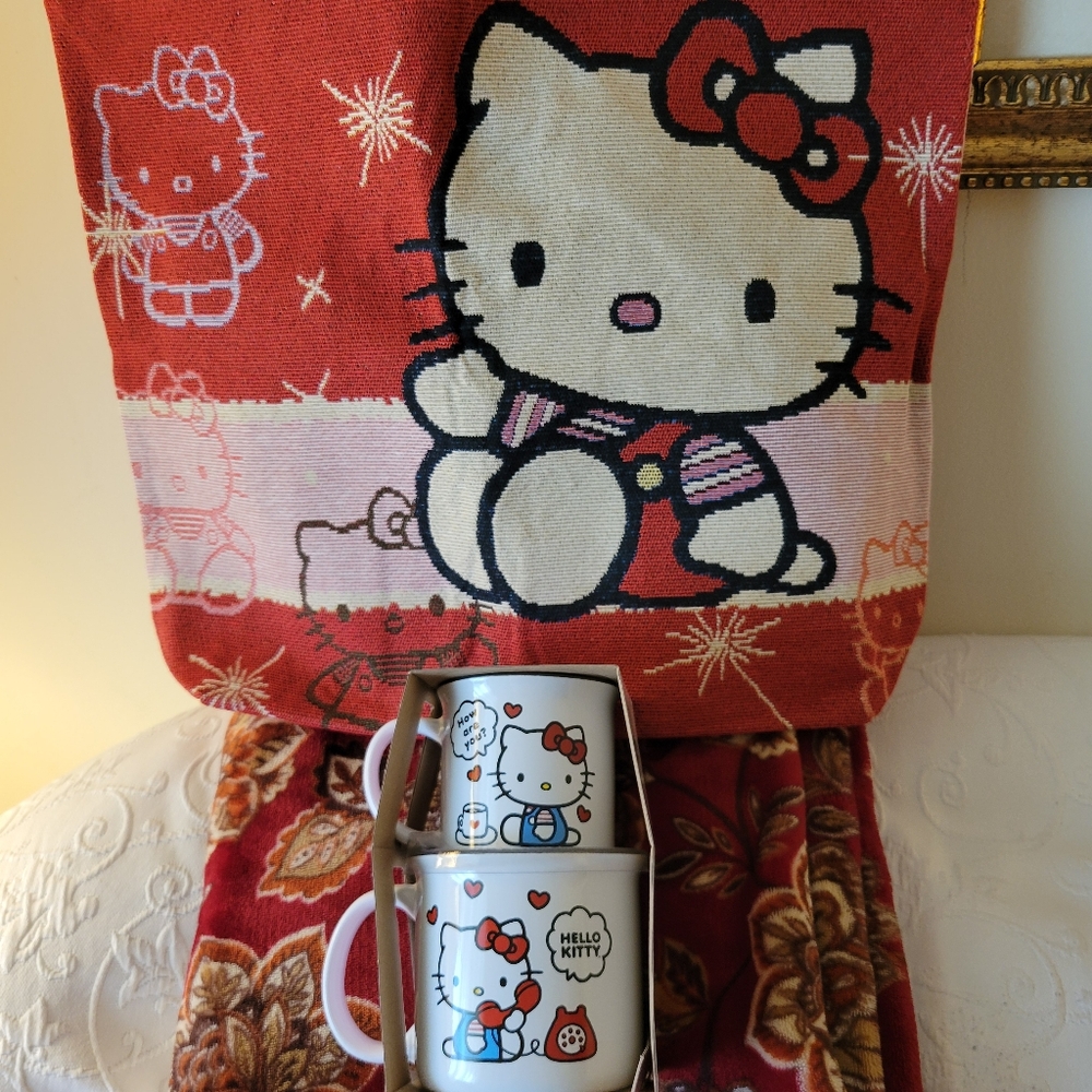 Hello Kitty Red Tote bag and Mug Set. NWOT.